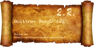 Quittner Renátó névjegykártya